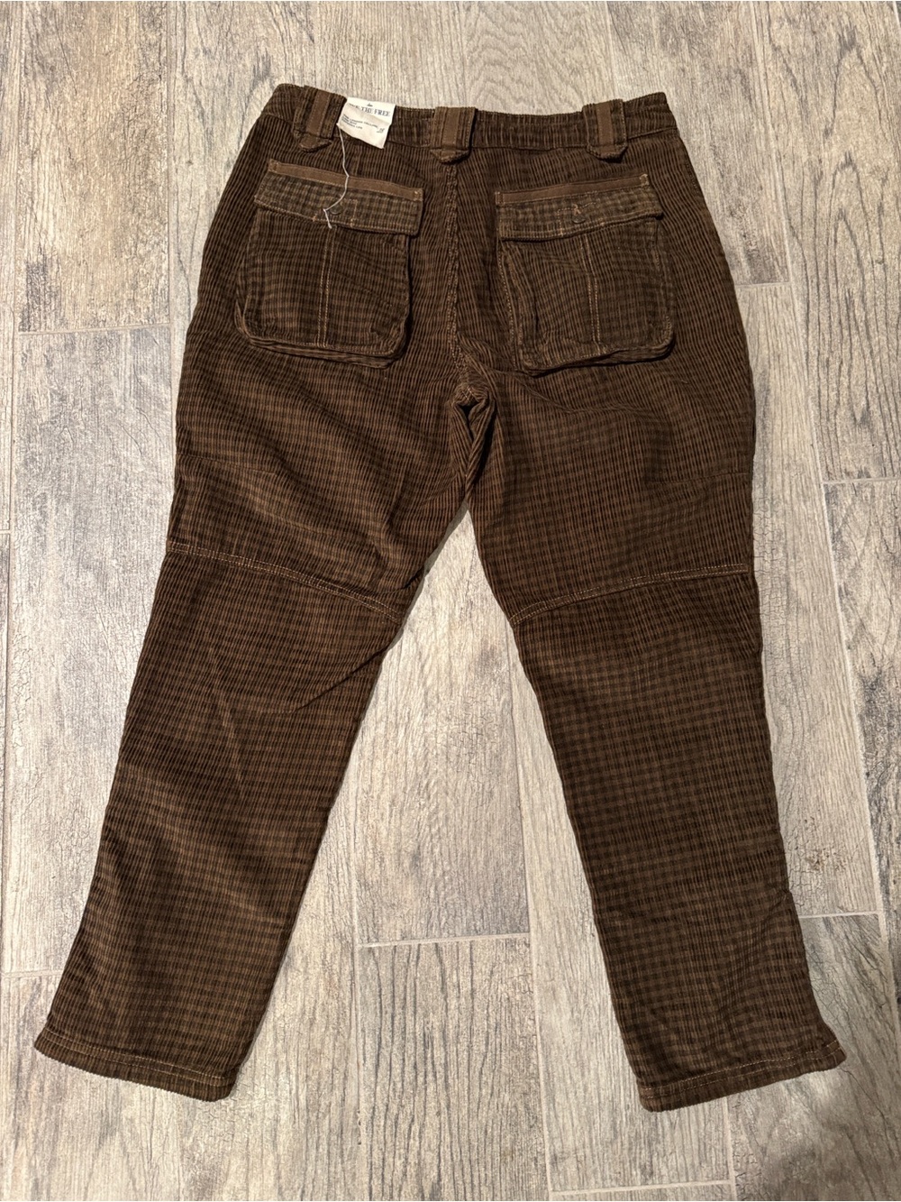 Free People Brown Corduroy Straight-Leg Pants